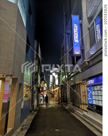 新宿歌舞伎町一條小巷的夜景 新宿歌舞伎町一條小巷的夜景 105583826