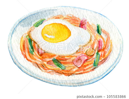 Watercolor illustration food Neapolitan Watercolor illustration food Neapolitan 105583866