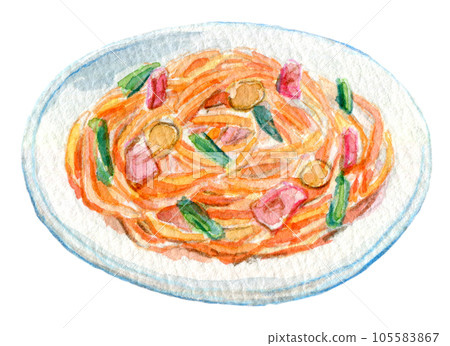 Watercolor illustration food Neapolitan 105583867
