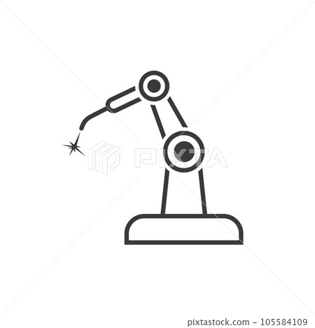 robotic welding element icon vector line concept design robotic welding element icon vector line concept design 105584109