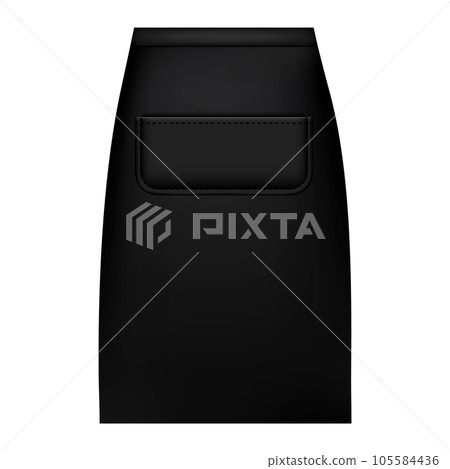 Black waist apron mockup. Realistic illustration of black waist apron vector mockup for web design isolated on white background 105584436