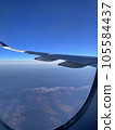 Sky view from the airplane window 105584437