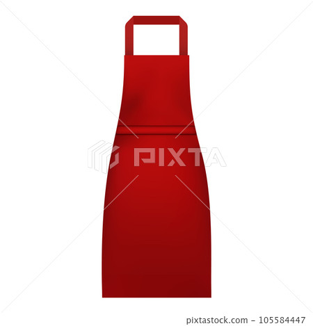 Woman kitchen apron mockup. Realistic illustration of woman kitchen apron vector mockup for web design isolated on white background Woman kitchen apron mockup. Realistic illustration of woman kitchen apron vector mockup for web design isolated on white background 105584447