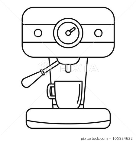 Bar coffee machine icon. Outline bar coffee machine vector icon for web design isolated on white background Bar coffee machine icon. Outline bar coffee machine vector icon for web design isolated on white background 105584622