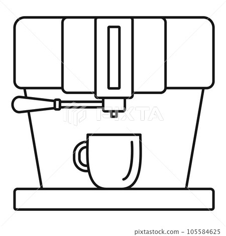 Modern coffee machine icon. Outline modern coffee machine vector icon for web design isolated on white background 105584625