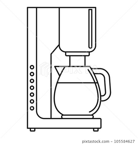 Coffee maker icon. Outline coffee maker vector icon for web design isolated on white background 105584627