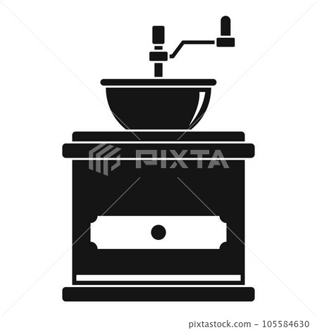 Coffee mill icon. Simple illustration of coffee mill vector icon for web design isolated on white background Coffee mill icon. Simple illustration of coffee mill vector icon for web design isolated on white background 105584630