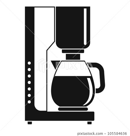 Coffee maker icon. Simple illustration of coffee maker vector icon for web design isolated on white background Coffee maker icon. Simple illustration of coffee maker vector icon for web design isolated on white background 105584636
