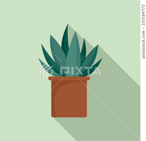Aloe cactus pot icon. Flat illustration of aloe cactus pot vector icon for web design Aloe cactus pot icon. Flat illustration of aloe cactus pot vector icon for web design 105584773