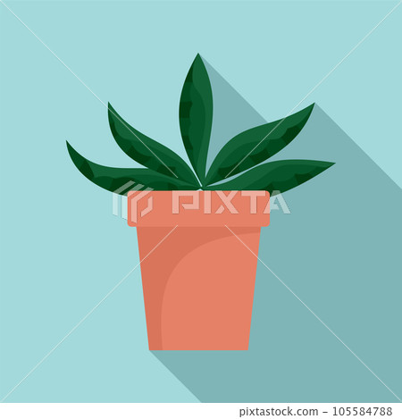 Home cactus pot icon. Flat illustration of home cactus pot vector icon for web design Home cactus pot icon. Flat illustration of home cactus pot vector icon for web design 105584788