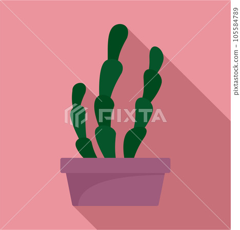 Suculent cactus pot icon. Flat illustration of suculent cactus pot vector icon for web design 105584789