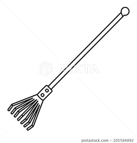 Farm fan rake icon. Outline farm fan rake vector icon for web design isolated on white background Farm fan rake icon. Outline farm fan rake vector icon for web design isolated on white background 105584892