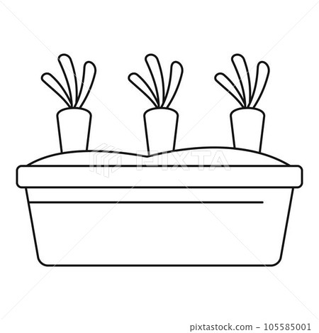 Garden carrots icon. Outline garden carrots vector icon for web design isolated on white background Garden carrots icon. Outline garden carrots vector icon for web design isolated on white background 105585001