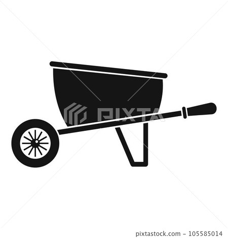 One wheel barrow icon. Simple illustration of one wheel barrow vector icon for web design isolated on white background One wheel barrow icon. Simple illustration of one wheel barrow vector icon for web design isolated on white background 105585014