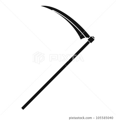 Farm scythe icon. Simple illustration of farm scythe vector icon for web design isolated on white background 105585040