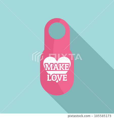 Make love door tag icon. Flat illustration of make love door tag vector icon for web design 105585173