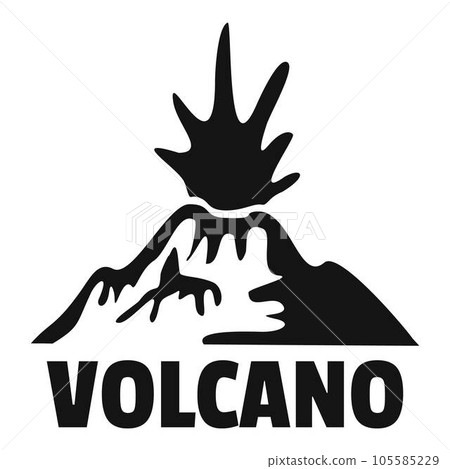 Erupting volcano logo. Simple illustration of erupting volcano vector logo for web design isolated on white background Erupting volcano logo. Simple illustration of erupting volcano vector logo for web design isolated on white background 105585229