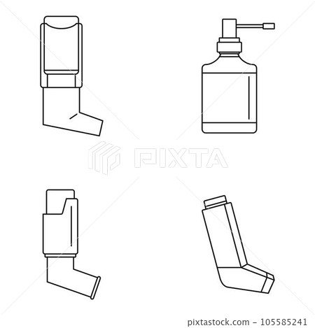 Inhaler set icon. Outline inhaler set vector icon for web design isolated on white background Inhaler set icon. Outline inhaler set vector icon for web design isolated on white background 105585241