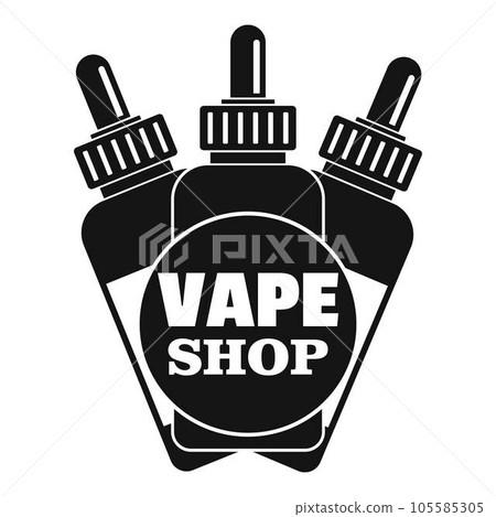 Vape liquid shop logo. Simple illustration of vape liquid shop vector logo for web design isolated on white background Vape liquid shop logo. Simple illustration of vape liquid shop vector logo for web design isolated on white background 105585305