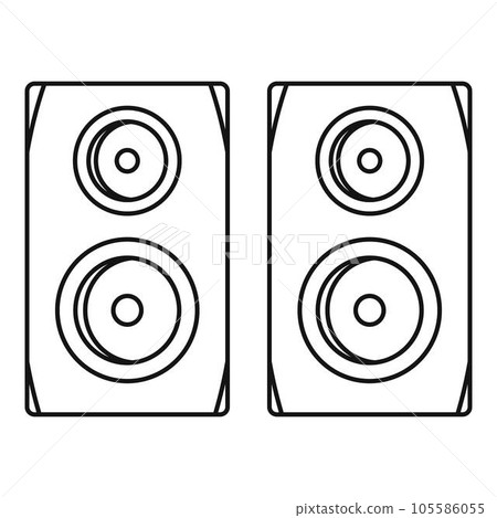 Studio speakers icon. Outline studio speakers vector icon for web design isolated on white background Studio speakers icon. Outline studio speakers vector icon for web design isolated on white background 105586055