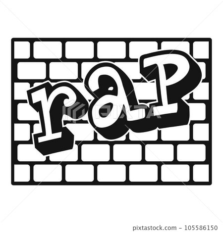 Rap bricks wall icon. Simple illustration of rap bricks wall vector icon for web design isolated on white background Rap bricks wall icon. Simple illustration of rap bricks wall vector icon for web design isolated on white background 105586150