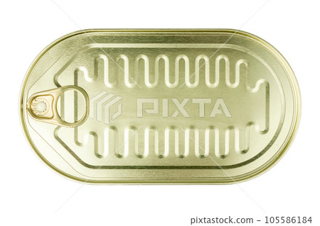 Canned fish isolated on white background. 105586184