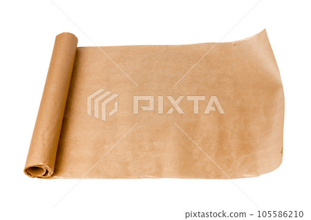 Roll Of Baking Parchment Paper Isolated On White Stock Photo, Picture and  Royalty Free Image. Image 43938815.