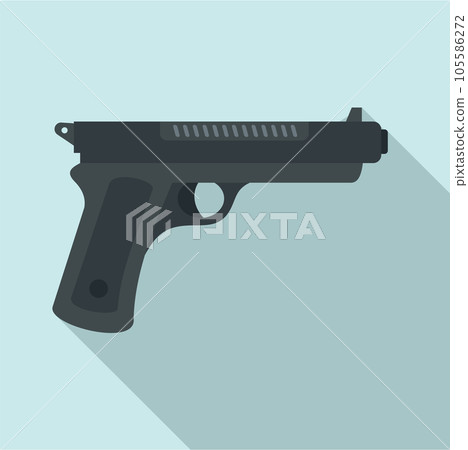Gangster pistol icon. Flat illustration of gangster pistol vector icon for web design Gangster pistol icon. Flat illustration of gangster pistol vector icon for web design 105586272