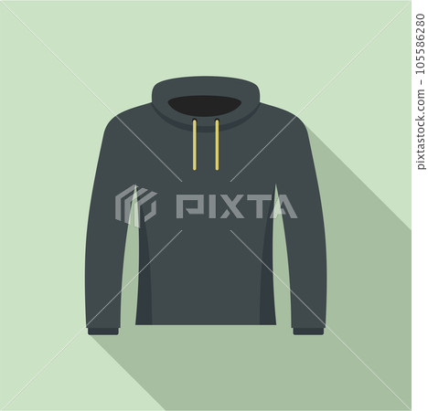 Hip hop hoodie icon. Flat illustration of hip hop hoodie vector icon for web design Hip hop hoodie icon. Flat illustration of hip hop hoodie vector icon for web design 105586280