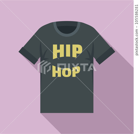 Hip hop tshirt icon. Flat illustration of hip hop tshirt vector icon for web design Hip hop tshirt icon. Flat illustration of hip hop tshirt vector icon for web design 105586281