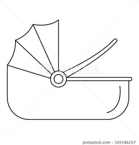 Baby carriage basket icon. Outline baby carriage basket vector icon for web design isolated on white background 105586297