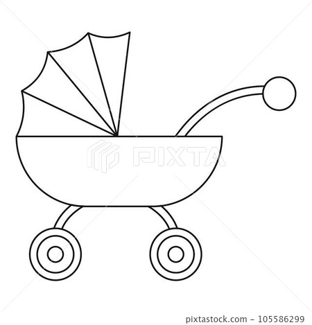 Baby carriage icon. Outline baby carriage vector icon for web design isolated on white background 105586299