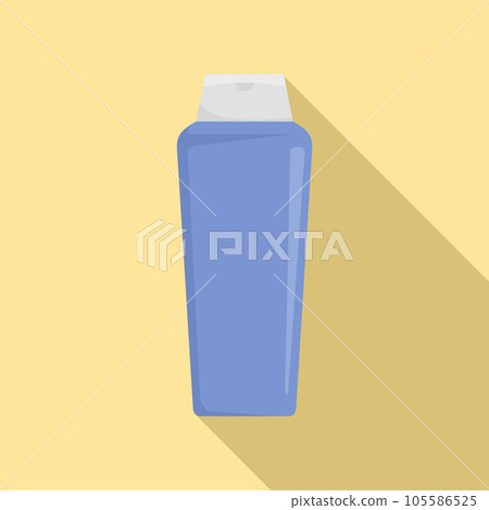 Violet cosmetic bottle icon. Flat illustration of violet cosmetic bottle vector icon for web design Violet cosmetic bottle icon. Flat illustration of violet cosmetic bottle vector icon for web design 105586525