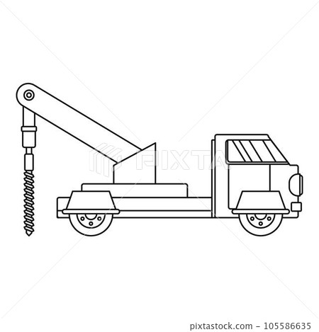 Truck drill icon. Outline truck drill vector icon for web design isolated on white background Truck drill icon. Outline truck drill vector icon for web design isolated on white background 105586635