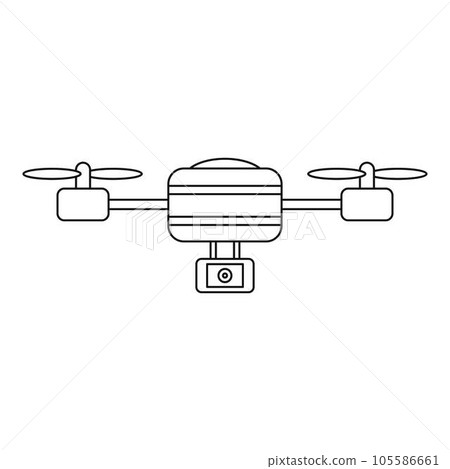 Aircraft drone icon. Outline aircraft drone vector icon for web design isolated on white background Aircraft drone icon. Outline aircraft drone vector icon for web design isolated on white background 105586661