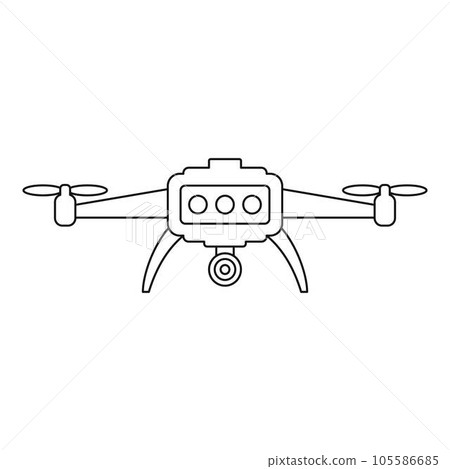 Smart drone icon. Outline smart drone vector icon for web design isolated on white background 105586685