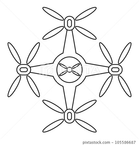 Quadrocopter icon. Outline quadrocopter vector icon for web design isolated on white background Quadrocopter icon. Outline quadrocopter vector icon for web design isolated on white background 105586687