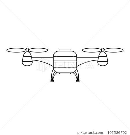 Toy drone icon. Outline toy drone vector icon for web design isolated on white background 105586702