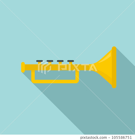 Trumpet icon. Flat illustration of trumpet vector icon for web design 105586751