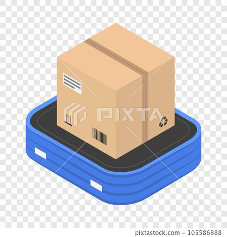 Delivery box icon. Isometric of delivery box vector icon for on transparent background 105586888
