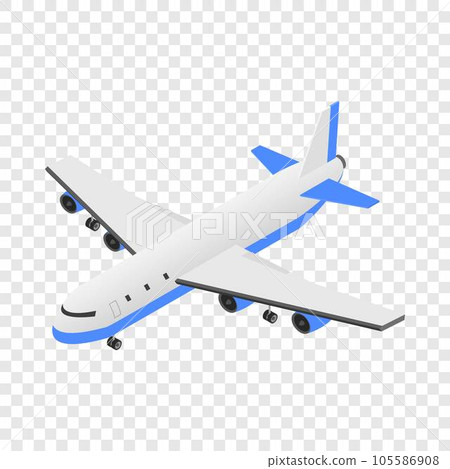 Delivery plane icon. Isometric of delivery plane vector icon for on transparent background Delivery plane icon. Isometric of delivery plane vector icon for on transparent background 105586908