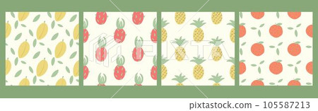 Fruity seamless pattern set Fruity seamless pattern set 105587213