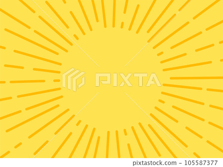 Symbol sunburst concentration line simple easy to use horizontal horizontal yellow 105587377