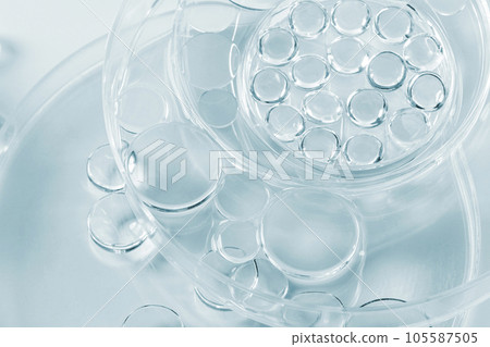 Chemical laboratory research. Abstract cosmetic laboratory. Glass model of molecules. 105587505