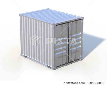 Metallic ship cargo container isolated 3D illustration Metallic ship cargo container isolated 3D illustration 105588019