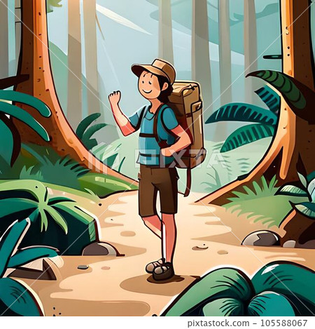 Jungle cartoon illustration Jungle cartoon illustration 105588067
