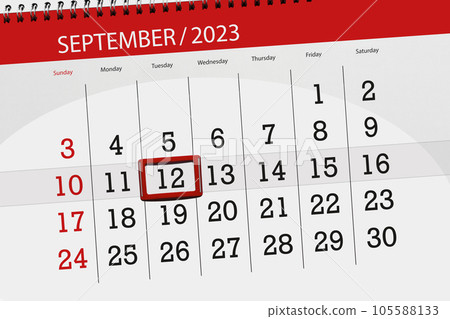 Calendar 2023, deadline, day, month, page, organizer, date, September, tuesday, number 12 105588133