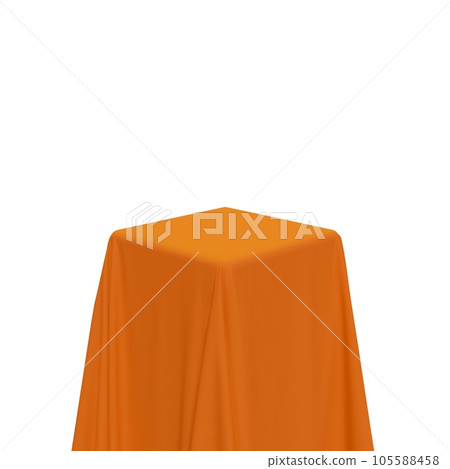 Orange fabric covering a cube or rectangular shape Orange fabric covering a cube or rectangular shape 105588458
