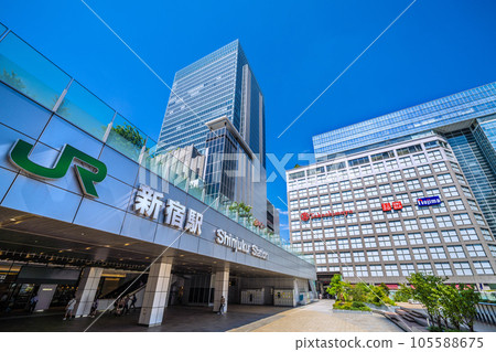 Tokyo cityscape in Japan Tokyo, Shinjuku Station, Takashimaya, etc. = August 105588675