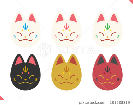 稻荷大人的狐狸面具插畫素材，無圖 105588819